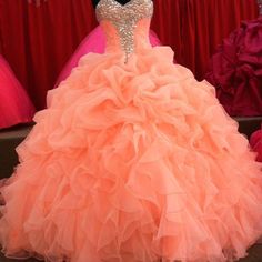 Crystal Beaded Sweetheart Organza Layered Ball Gowns Quinceanera Dresses Pink Quinceanera Dress With Sweetheart Neckline For Sweet 16, Embellished Sweetheart Neckline Ball Gown For Sweet 16, Sweetheart Neckline Embellished Ball Gown For Sweet 16, Embellished Ball Gown With Sweetheart Neckline For Sweet 16, Pink Embellished Ball Gown With Sweetheart Neckline, Pink Ball Gown With Embellished Sweetheart Neckline, Pink Embellished Quinceanera Dress For Debutante Ball, Embellished Princess Style Quinceanera Dress, Pink Embellished Quinceanera Dress For Pageant