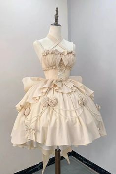 Outfits New Year, Eve Dresses, New Years Eve Dresses, Cream Dress, Lolita Fashion, Jumper Dress