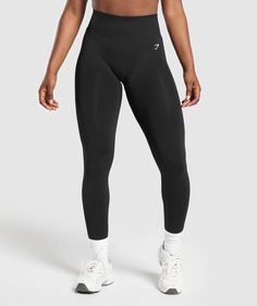 Gymshark Everyday Seamless Leggings - Black Gymshark Seamless Leggings, Gymshark Outfit, Athletic Dresses, Gym Jacket, Light Exercise, Gym Fits, Gymshark Leggings, Black Seamless, High Intensity Workout