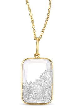 MORITZ GLIK-Ten Fourteen White Sapphire Shaker Necklace-YELLOW GOLD White Sapphire, Chain Lengths, Chain Length, Locket, Red Carpet, Choker, York City, Choker Necklace, 18k Gold