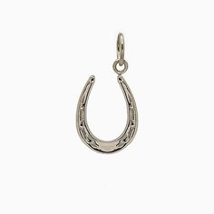 14k White Gold Lucky Horseshoe Dangle Pendant Charm Gold Horseshoe Charm Necklace As Gift, Adjustable Gold Horseshoe Jewelry, Gold Hallmarked Horseshoe Jewelry, Good Luck Horseshoe Charms Jewelry, Silver Horseshoe Charms Jewelry, Charms Collection, Horseshoe Pendant, Lucky Horseshoe, Outfit Check