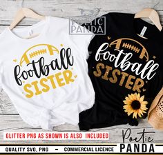 Football Sister Shirts, Sports Shirts Ideas, Sister Png, Football Sister, Game Day Svg, Sister Svg, Png Football, Lil Sister, Sports Shirt