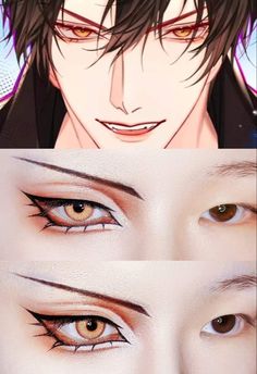 Man Cosplay Makeup, Male Cosplay Makeup Tutorial, Male Cosplay Makeup, Anime Eyes Makeup, Cosplay Eye Makeup, Anime Eye Makeup, Anime Cosplay Makeup