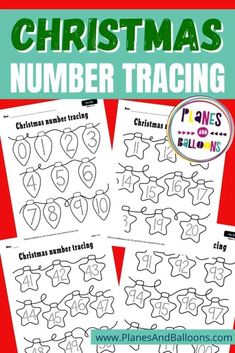 christmas number tracking activity for kids to practice numbers in the shape of letters and numbers