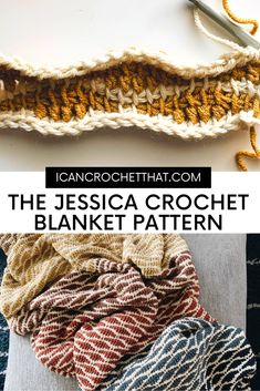 the crochet blanket pattern with text overlay