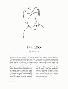 a drawing of a man's face with the words he is leo on it