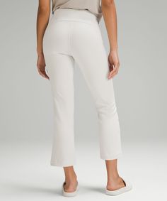 Two Looks, Same Cozy Feeling. Zippers At The Hem Of These Peach-Fuzz Soft Crops Change Their Shape From Straight-Leg To Flared So Youre Never Without Options. Designed For Casual. Intended To Sit Above Ankle:tight Fit. Zippers At The Hem Change The Shape From Straight Leg To Flared. Pull-On Waistband. Back Drop-In Pocket. | Ribbed Softstreme Zip-Leg High-Rise Cropped Pant 25" Casual Lululemon Bottoms For Fall, Casual Mid-rise Bottoms By Lululemon, Lululemon Stretch Pants For Loungewear, Lululemon Mid-rise Casual Bottoms, Lululemon Casual Mid-rise Bottoms, Lululemon Stretch Lounge Pants, Lululemon Stretch Bottoms For Loungewear, Lululemon Mid-rise Casual Pants, Fitted Straight Leg Lululemon Bottoms