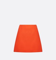 Dior Skirt, Fluorescent Orange, Christian Dior Fashion, Christian Dior Couture, Dior Couture, Silk Twill, Mid Length Dresses, Short Skirt, Lady Dior Bag