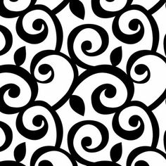 an abstract black and white pattern with swirls on the side, as if it were made out of paper