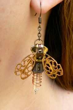 Zipper Earrings, Diy Armband, Steampunk Earrings, Steam Punk Jewelry, Style Steampunk, Steampunk Diy, Steampunk Accessories