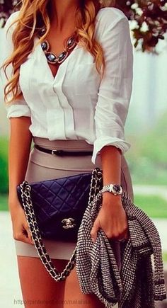 beautiful summer apparel style clothing women fashion outfit Latest Women Fashion Chanel 2015, Skirt Denim, Lv Handbags, Skirt Mini, Celine Bag, Fashion Essentials