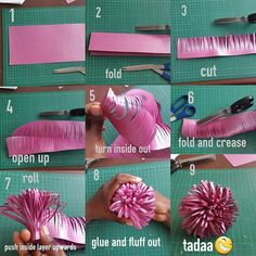 how to make pink flowers out of paper