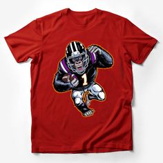 Gorilla Football Player Graphic Tee, Sports Fan T-Shirt, Athletic Mascot Design, Casual Streetwear, Unisex Shirt Male T-Shirt Custom graphic T-Shirt.Customize your color Mascot Design, Sports Tees, Casual Summer Shirts, Football Player, Friends Shirt, Art Shirts, Pride Shirts, Male T Shirt, Casual Streetwear