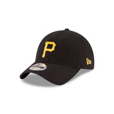 The Pittsburgh Pirates Core Classic 9TWENTY Adjustable Cap features an embroidered Pirates logo at the front panels with a woven tab displaying the team logo on a D-Ring closure at the rear. Casual Cap With Logo Detail, Casual Black Baseball Cap With Logo Detail, Logo Baseball Cap For Baseball Season, Sporty Logo Cap, Baseball Season Cap With Logo Patch For Fans, Baseball Season Fan Merchandise Cap With Logo Patch, Sports Logo Baseball Cap, Baseball Season Team-colored Cap With Logo Patch, Collegiate Baseball Cap With Logo Patch And Curved Brim