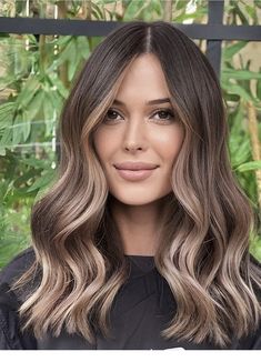 Blonde Foliage On Brown Hair, Root Smudge Light Brown, Dark Root Balayage Brunettes Ash Blonde, Creamy Beige Highlights On Brown Hair, Medium Hair With Money Piece, Dark Brown Ash Blonde Balayage, Balayage Hair Fair Skin, Dementional Hair Brown, Flat Brown Hair