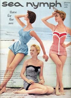 Vintage Bathing Suits 1950s, Vintage Inspired Bathing Suits, 1950s Bathing Suits, Bathing Suit For Women, Gingham Swimsuit, Tippi Hedren, Vintage Gingham, Summer Bathing Suits