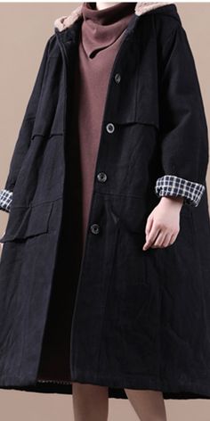 Winter Women Casual Coat Loose Hooded Plus Size Long Coat Jacke