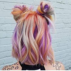 Hair Colors Ideas, Hair Color Orange, Multicolored Hair, Bright Hair, Pastel Hair, Halloween Hair