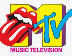 an advertisement for the tv show's music television program, with lips and tongue