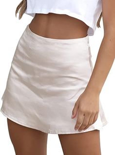 Super cute! It comes in lots of colors and prints. It fits as expected. Satin Pencil Skirt, Silk Mini Skirt, Satin Mini Skirt, Bodycon Casual, Pretty Shirts, Wrap Around Skirt, Mini Short, Satin Skirt, Satin Silk