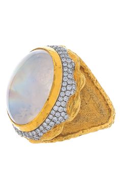 VICTOR VELYAN-Moonstone and Diamond Ring-YELLOW GOLD Marissa Collections, Discount Jewelry, Jewel Box, Fine Jewels, Moonstone Ring, Diamond Fashion, Clothing Size Chart, Yellow Gold Rings, Moonstone