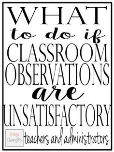 a black and white poster with the words what to do in classroom observations are unsta