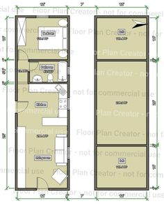 the floor plan for a two bedroom apartment with an attached kitchen and living room area