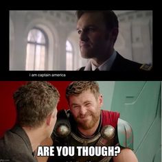 the avengers are you though? meme with caption in english and an image of captain america