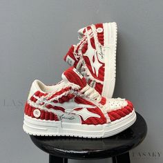 Lasaky - Supple Slip-On Sneakers with Cushioning Support Luxury Lace-up Patent Leather Sneakers, Luxury Patent Leather Lace-up Custom Sneakers, Luxury Patent Leather Custom Lace-up Sneakers, Red Tory Burch Sneakers, Casual Footwear, Party Heels, White Leather Sneakers, Super High Heels, Comforters Cozy