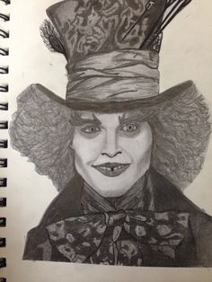 a drawing of a person wearing a top hat