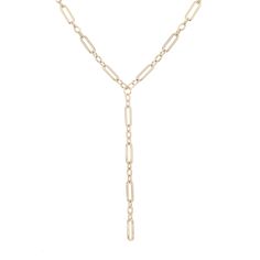 The Dean Lariat has a large multi link shape, fastened with a with lobster clasp. This piece worn by the model is stacked with other chains and lariats for maximum impact, however this lariat is a perfect stand alone piece. Material: Brass Plating: 10k Gold Y necklace has a clear protective coating to prevent from quick wear and tarnishing. 4 Length Options: 16" with a 5" drop, 18" with a 5" drop 24" with an 5" drop or 30" with an 4" drop. Chain measures: 8mm wide Clasp Measures: 15mm Our jewelr Timeless Toggle Necklace With Adjustable Chain, Modern Lariat Chain Necklace With Adjustable Chain, Timeless Lariat Necklace With Adjustable Long Drop Chain, Timeless Long Drop Lariat Necklace With Adjustable Chain, Modern Lariat Necklaces With Cable Chain, Timeless Lariat Chain Necklace With Adjustable Chain, Timeless Adjustable Lariat Chain Necklace, Timeless Lariat Chain Necklace, Modern Lariat Drop Necklace With Adjustable Chain