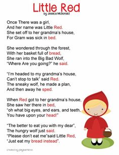 the poem for little red is written in english