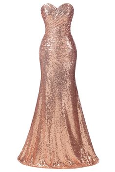 a gold sequin gown with an open back and straps on the waist, in front of