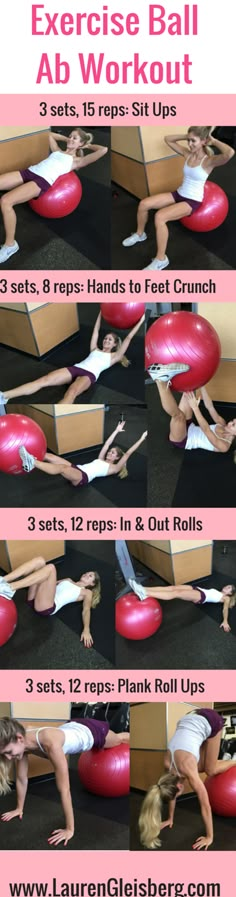 the instructions for how to do an exercise ball ab workout with this step - by - step guide