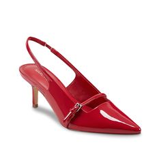 Marc Fisher-Alorie Pump Elevate a formal or professional look with the Alorie pump from Marc Fisher. This slingback features a patent sheen and pointed silhouette for a vintage-inspired highlight. Red Pumps, Pump Dress, Marc Fisher, Mellow Yellow, Luxe Gifts, Sleek Fashion, Womens Heels, Shoes Women Heels, Patent Leather