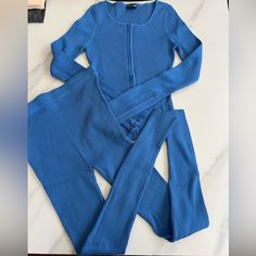 Fashionnova Set Size : Medium New , With Tags! Never Been Worn! Thank You For Shopping My Closet Blue Stretch Sets For Winter, Blue Stretch Jumpsuits And Rompers For Winter, Chic Blue Stretch Sets, Blue Stretch Sets For Fall, Winter Blue Stretch Jumpsuits And Rompers, Blue Bottoms For Winter Night Out, Blue Fitted High-waist Sets, Trendy Blue Workwear Sets, Blue Stretch Sets For Workwear