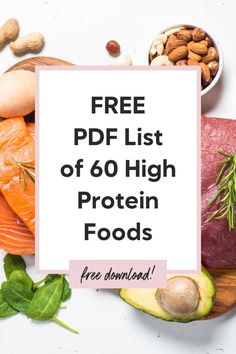 Protein Shopping List, Protein Food Chart, High Protein Food Chart, Foods With Protein List Of, Low Calorie High Protein Food List, Printable Protein Chart, High Protein Low Carb Foods List, All Protein Foods