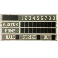 a sign that says visitor home and strike out