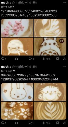 an image of coffee art on the back of a cell phone, with text below it