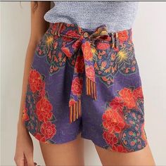 New Without Tags Farm Rio Printed Floral Shorts, Purchased From Anthropologie. Never Worn And Brand New Condition. Absolutely Gorgeous Colors And Pattern. High Rise And Flattering. So Beautiful And Unique!! Printed Cotton Bottoms Short Length, Chic Purple Bottoms With Floral Print, Bohemian Style Floral Print Short Bottoms, Chic Printed Cotton Bottoms, Red Printed Summer Bottoms, Floral Print Cotton Shorts, Bohemian Purple Bottoms With Floral Print, Red Floral Print Short Length Bottoms, Chic Floral Print Cotton Shorts