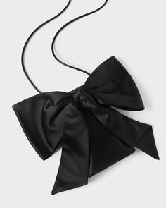 Loeffler Randall | Violet Black Satin Bow Crossbody l Crossbodies l Handbags Danish Style, Loeffler Randall, Satin Bow, Summer Ready, Spring Collection, Black Satin, Magnetic Closure, Moda Operandi, Style Icons