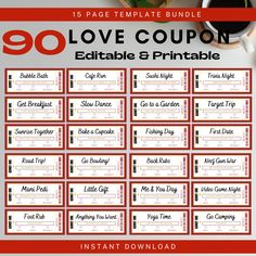 the printable coup sheet for 90 love coupon