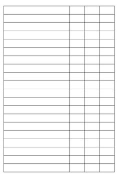 a blank sign up sheet with lines on it