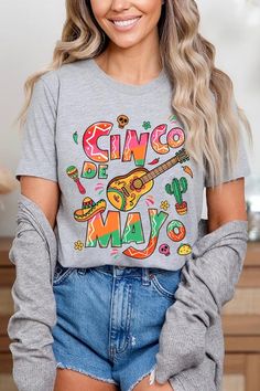 Cinco De Mayo Mexico Party Graphic T Shirts.Unisex Crew Neck Short Sleeve Tees.Crafted from premium materials, tailored to your lifestyle, ensuring a comfortable fit for any occasion.Family Group Uniforms Birthday Party Gift Concert Festival Events.High Quality Direct To Film Printed Graphic Design.100%COTTON,HEATHER(52%COTTON,48%POLY),ATH.HEATHER,BLACK HEATHER(90%COTTON,10%POLY) About Us: Welcome to Lizzie's! We hope you find unique pieces you'll love for years! We've been in the fashion busine Multicolor Crew Neck Shirt For Cinco De Mayo, Multicolor Letter Print Tops For Cinco De Mayo, Cotton Tops With Graphic Print For Cinco De Mayo, Casual Cinco De Mayo T-shirt With Funny Print, Casual Cinco De Mayo Graphic T-shirt, Cinco De Mayo Graphic Tee With Crew Neck, Fun Graphic Print T-shirt For Cinco De Mayo, Cinco De Mayo Graphic Print T-shirt, Cinco De Mayo Funny Print Crew Neck Top