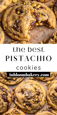 the best pistachio cookies are made with chocolate chips and pistachios