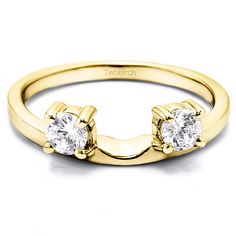 two stone diamond ring in yellow and white gold