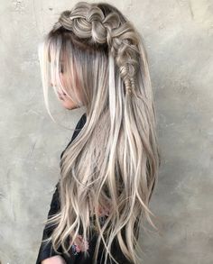 Viking Hairstyles, Fishtail Braid, Daily Hairstyles, Hairstyles Women, Trendy Hair Color, Long Blonde, Artistic Hair