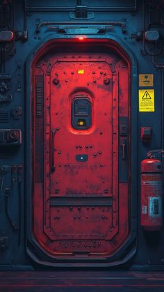 the door is red and black in color