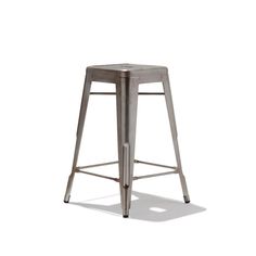 the backless stool is made from metal