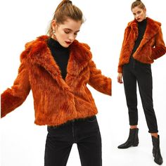 An Ultra-Stylish, Absolutely Beautiful Faux Fur Statement Jacket From Zara Bershka! One Of Those Timeless Trendy Pieces That Are Easy To Throw Over Anything And Look Hot! Comes In Gorgeous Rust Orange. Made From Incredibly Soft High-Quality Faux Fur That Will Keep You Warm Yet Chic Through Any Weather ( 100% Polyester). Designed With Notch Lapels, Snap Closure, Front Slant Pockets, And Smooth Satin Lining. This Versatile Piece Will Look Awesome Styled With Your Favorite Leather Pants, Distressed Orange Long Sleeve Outerwear For Spring, Chic Fitted Orange Outerwear, Zara Winter Fur Coat With Faux Fur Trim, Chic Zara Fur Coat For Fall, Zara Long Sleeve Fur Coat For Spring, Zara Outerwear With Faux Fur Lining For Fall, Fitted Orange Long Sleeve Outerwear, Trendy Orange Outerwear, Trendy Orange Long Sleeve Outerwear